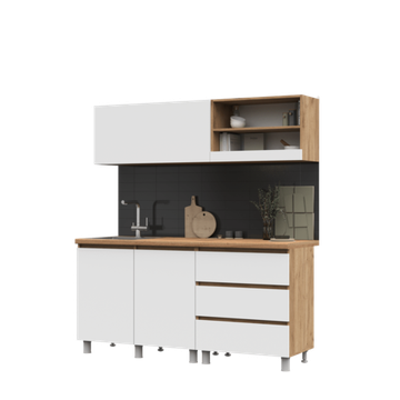 Хелен Кухня 1.7 м Крафт золотой / Белый