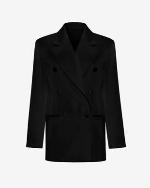 Жакет двубортный из атласа