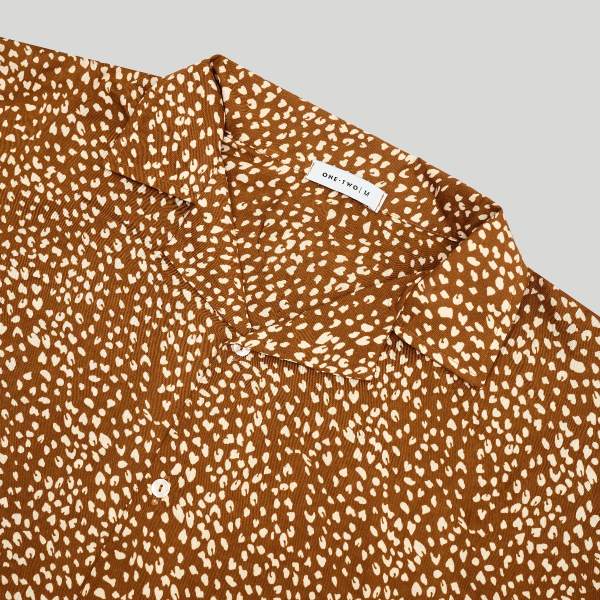 Short Sleeve Shirt Brown Giraffe
