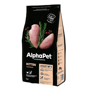 Сухой корм AlphaPet Superpremium для котят, беременных и кормящих кошек с цыпленком