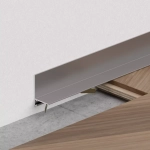 Микроплинтус для пола L-образный серебристый матовый, алюминиевый, 26×16×2500 мм