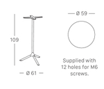 Стол ламинированный барный Scab Design Tripe, белый, черный мрамор Сахара