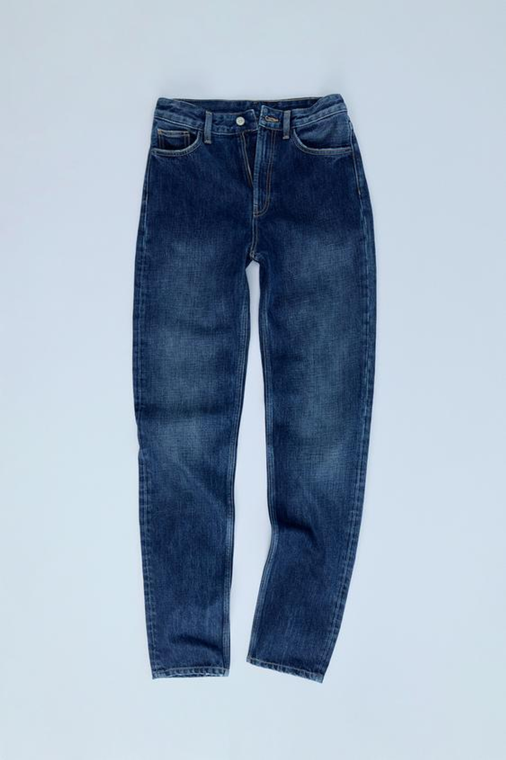 ZARA ДЖИНСЫ TRF СЛИМ С ВЫСОКОЙ ПОСАДКОЙ, МОРСКОЙ СИНИЙ