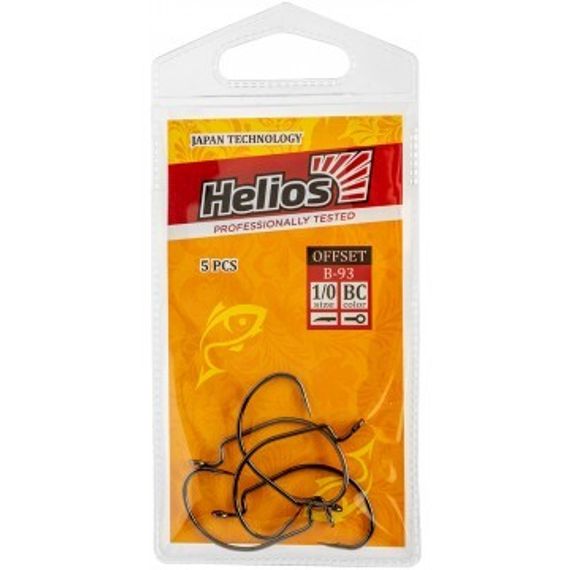 Крючок офсетный B-93 №1/0 цвет BC (5шт) Helios (HS-B-93-1/0)