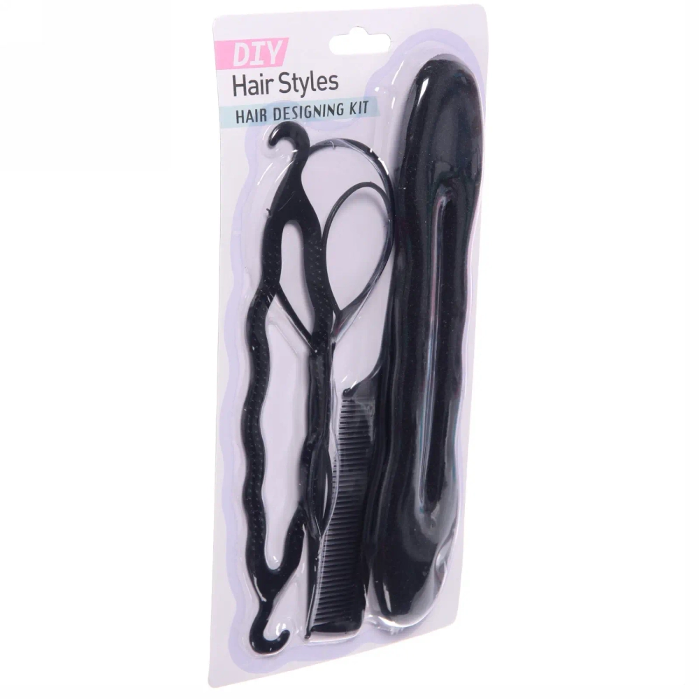 Набор для создания причёсок 5шт «Styling», цвет черный, 24,5*12см