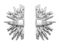 Серьги-гвоздики "Лучи" 39мм, сталь