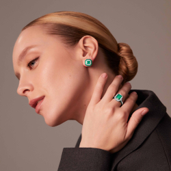 Серьги с Изумрудом и Бриллиантами, Е0143-140/1