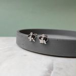 Серьги Орхидея с вишневым янтарем