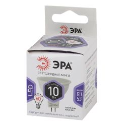 Лампа светодиодная ЭРА STD LED MR16-10W-860-GU5.3 10Вт софит холодный дневной свет GU5.3 | Лампы cветодиодные Точечные (Софиты) (MR, PAR)