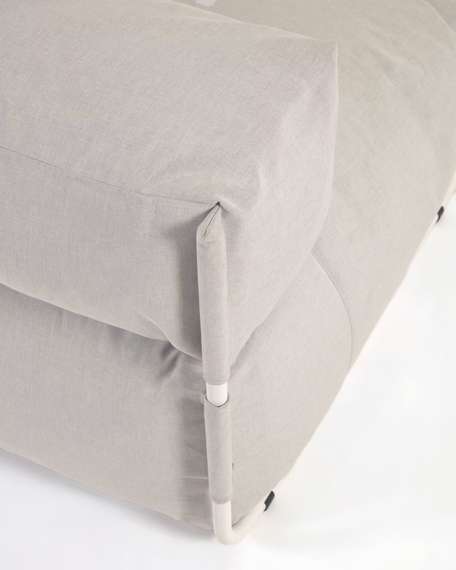 Пуф-шезлонг уличный Square для модульного дивана 165x110 светло-серый