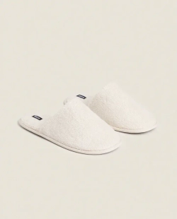 ZARA HOME ТАПОЧКИ ИЗ МАХРОВОЙ ТКАНИ, ПЕСОЧНЫЙ