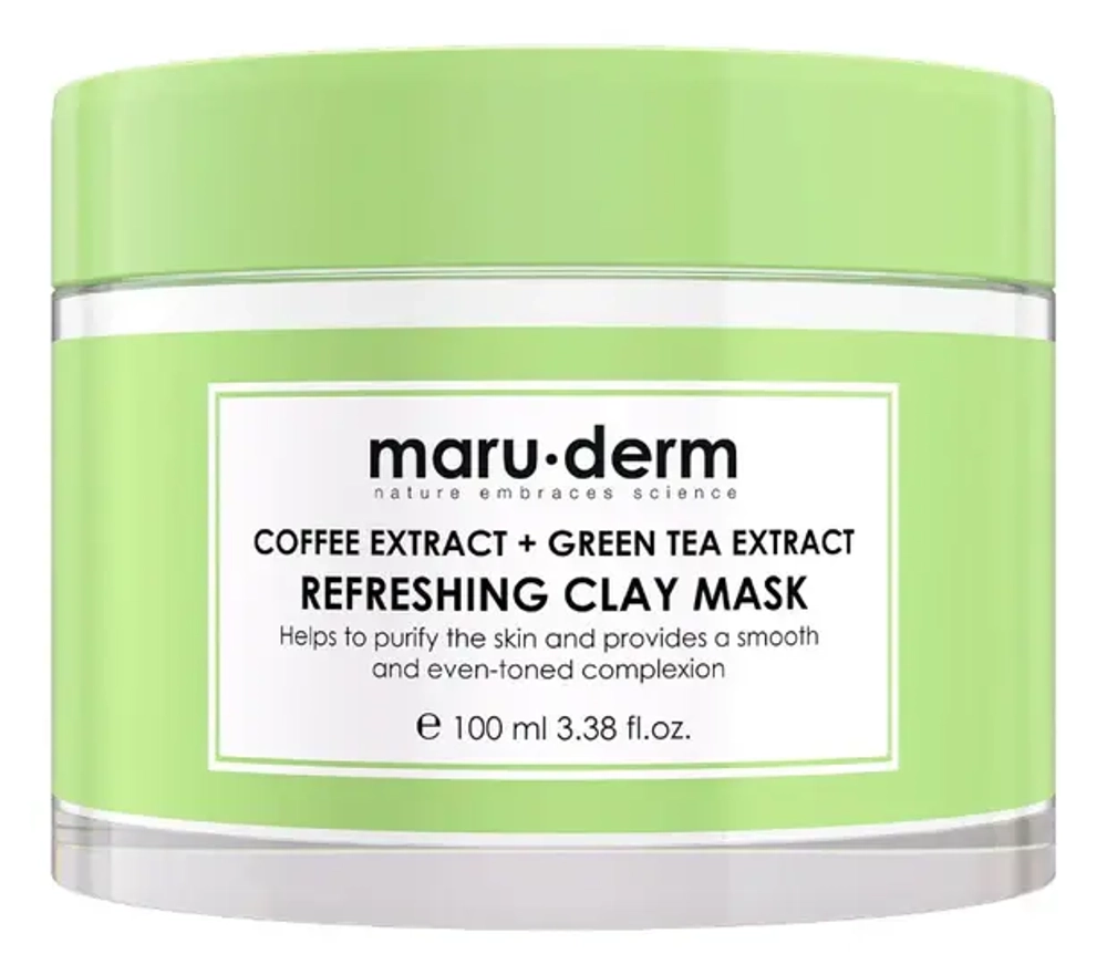 Maruderm, Глиняная маска Coffee Extract + Green Tea Extract Refreshing Clay Mask, 100 мл