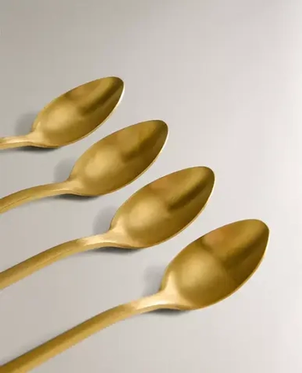 ZARA HOME НАБОР ДЕСЕРТНЫХ ЛОЖЕК ИЗ ЗОЛОТОЙ СТАЛИ ( 4 ПРЕДМЕТА), ЗОЛОТОЙ