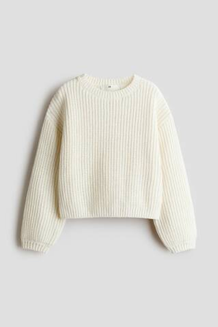 H&M Кардиган в рубчик, кремовый