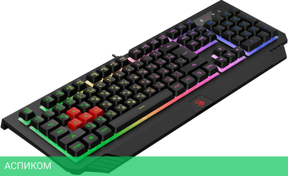 Клавиатура A4Tech Bloody USB LED черный (B120N)