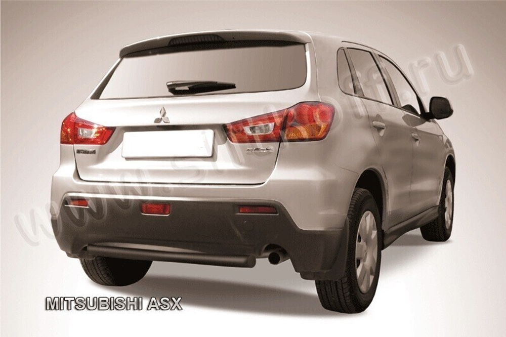 Защита заднего бампера Mitsubishi ASX (2010-2013) d57 короткая серебристая