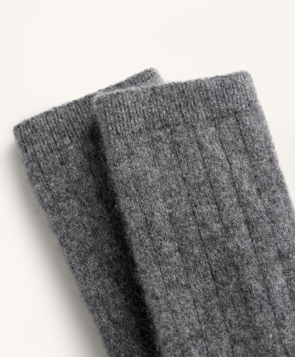 Oysho Носки из смесового кашемира, темно-серый меланж