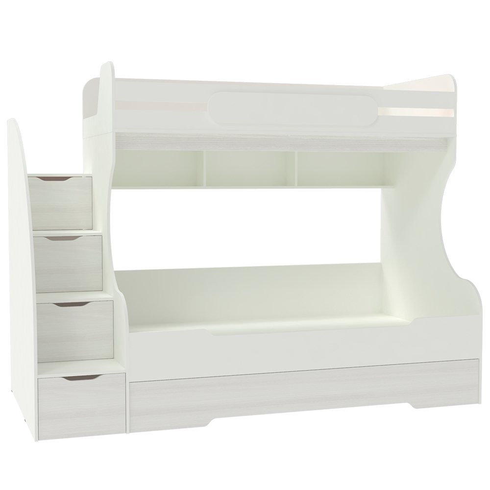 Трехъярусная кровать КарИВи БИГ Белый  Белое Дерево