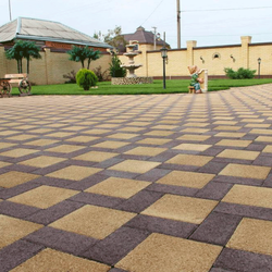 Тротуарная плитка КВАДРАТ 300х300 мм - Гранит Желтый