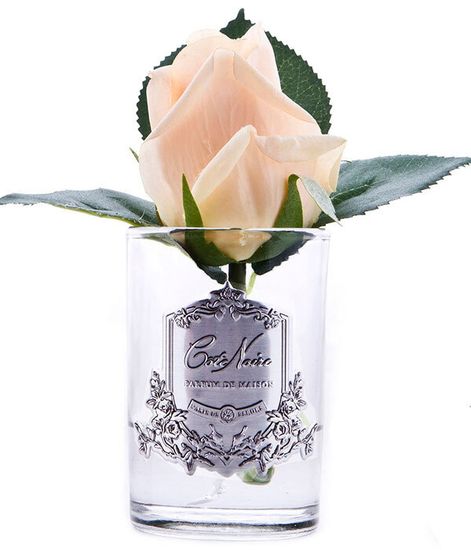 Ароматизированная коралловая роза в прозрачной вазе, Cote Noire