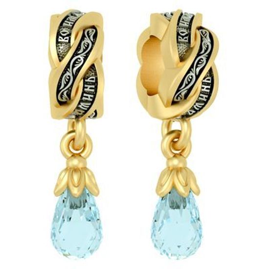 Бусина «Слеза» с топазом СЗ