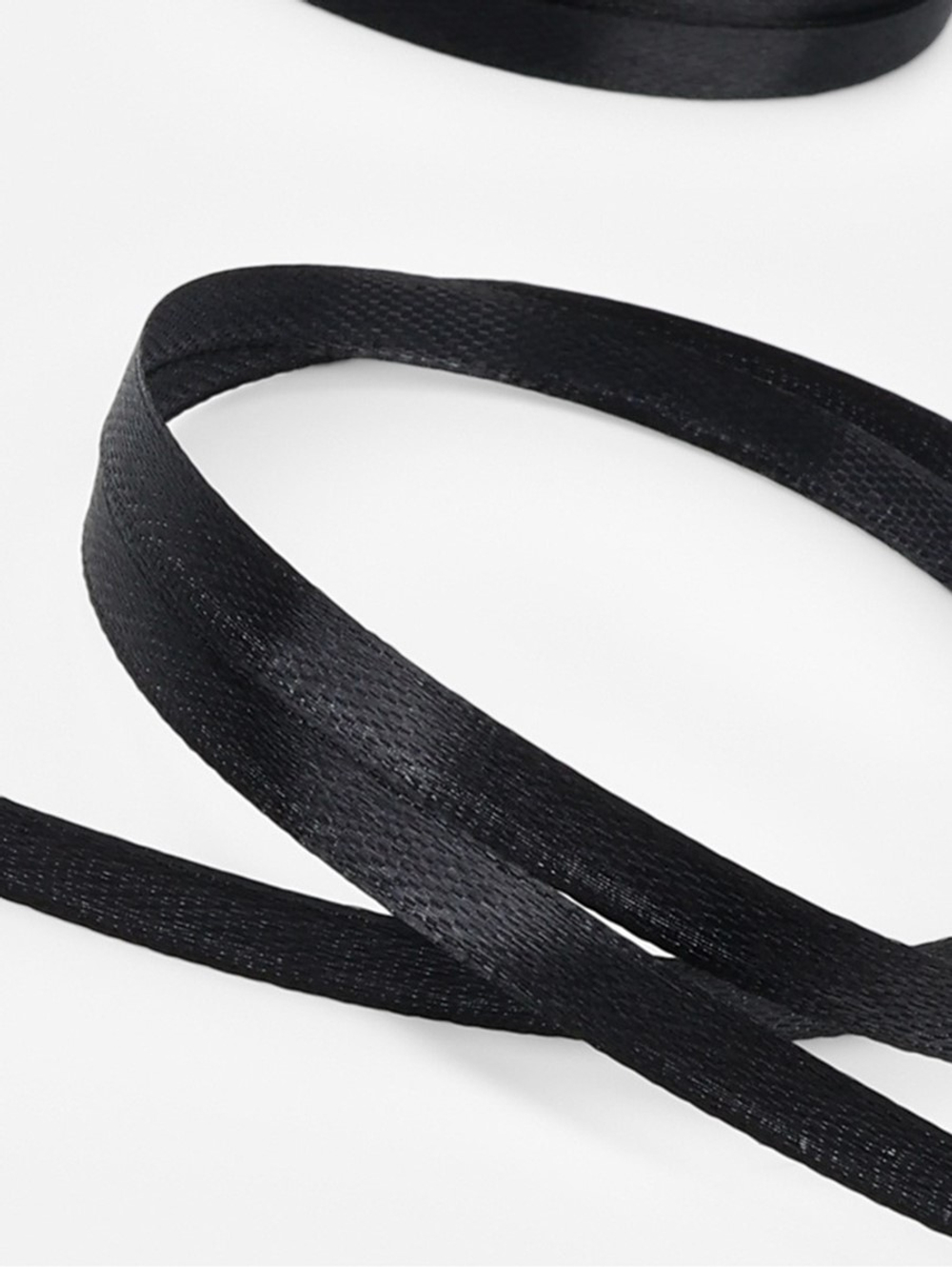 Лента атласная 0.6 см х 22.86 см черная, 1 шт