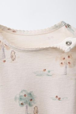 ZARA БОДИ С ПРИНТОМ «ЛЕС», ЭКРЮ