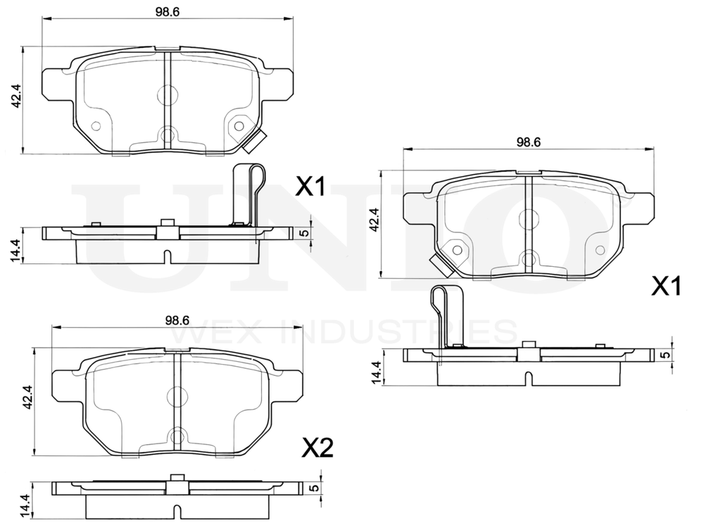 Колодки тормозные диск. задние UNIO BRP-20300