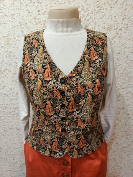 ЛИСЫ, ЗАЙЦЫ, ПАВЛИНЫ В СТИЛЕ У. МОРРИСА , 100% хлопок Handmade Fabrics 6