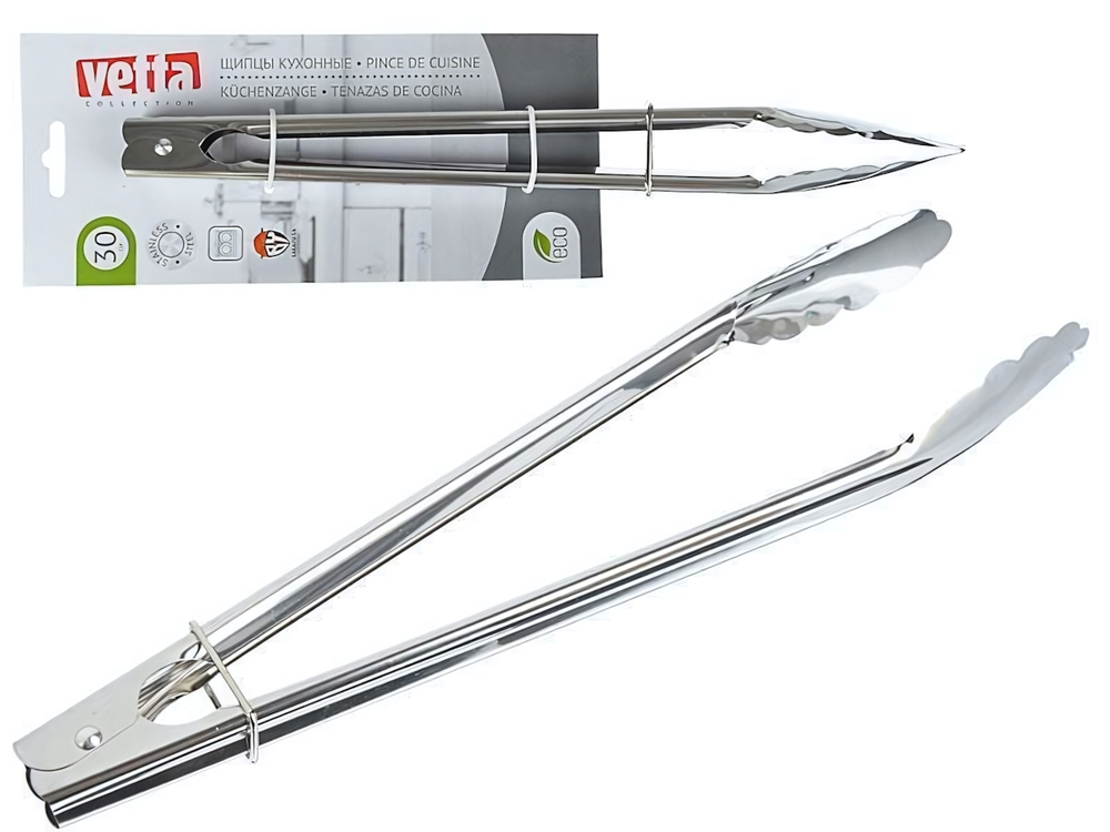 Щипцы кулинарные 30см стальные VETTA