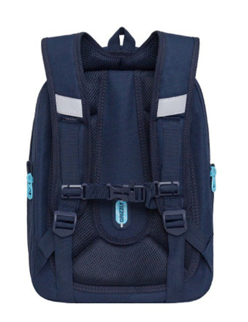 Рюкзак школьный 2 отделение(я) 1 карман(а) анатомическая спинка ГРИЗЛИ темно-синий 29*36*18 см (RAf-492-2)