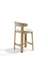 Полубарный стул Granite 65 см, бежевый шенилл, массив ясеня в натуральном цвете