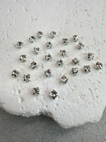 Шатоны 3 мм, Кристалл в серебре, 25 шт