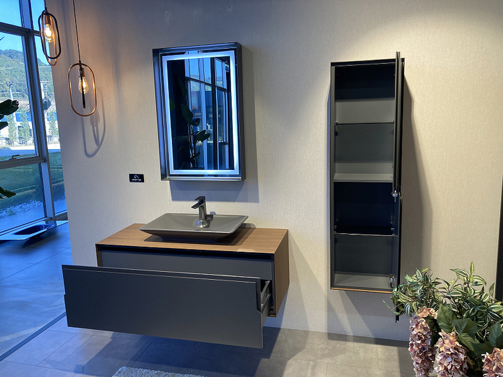 Тумба с раковиной Orka Craft 100 5001125 подвесная Орех Антрацит