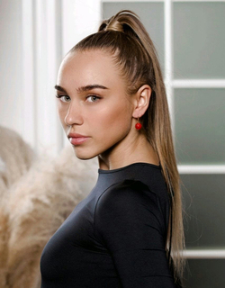 Серьги с натуральным красным кораллом