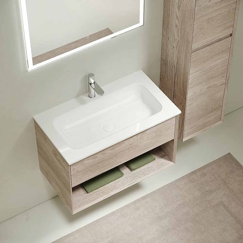 Тумба с раковиной Sancos Marmi 1.0 MR1.0100EG дуб галифакс натуральный