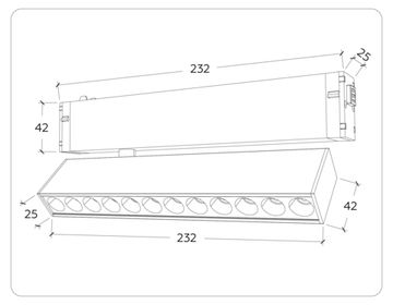 Управляемый диммируемый светильник 12W 3000K-6400K 24° GL1341 WH белый Magnetic 220V Ambrella