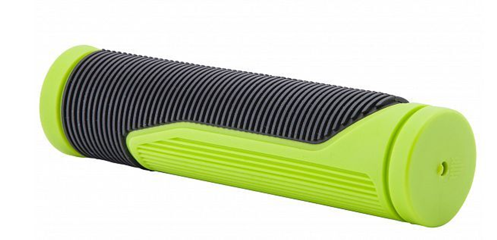 Ручки руля XH-G200B 130 мм чёрно-зелёные (пара) LU089199, арт. 150254 (10216170/101221/0364726, Китай)