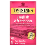 Twinings, Чистый черный чай, английский полдник, 20 чайных пакетиков, 40 г (1,41 унции)