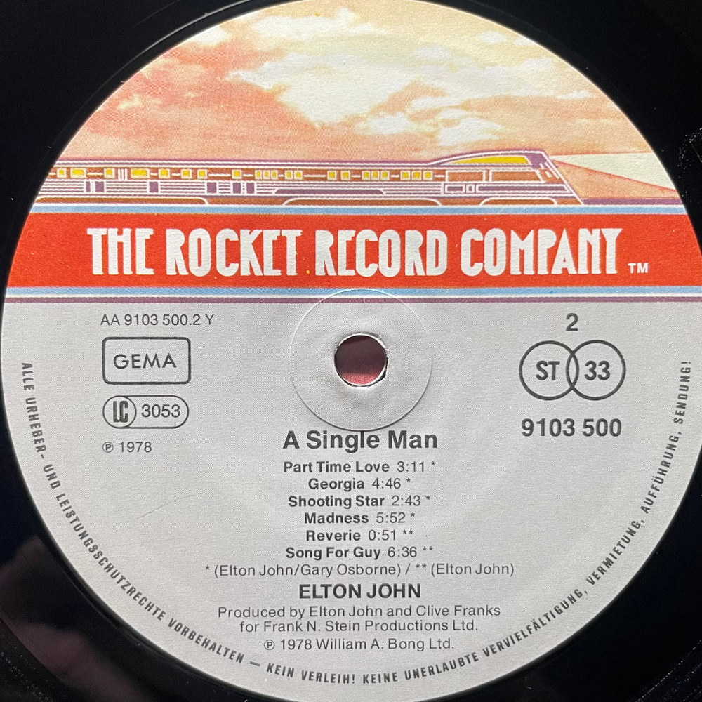 Elton John ‎– A Single Man (Германия 1978г.)