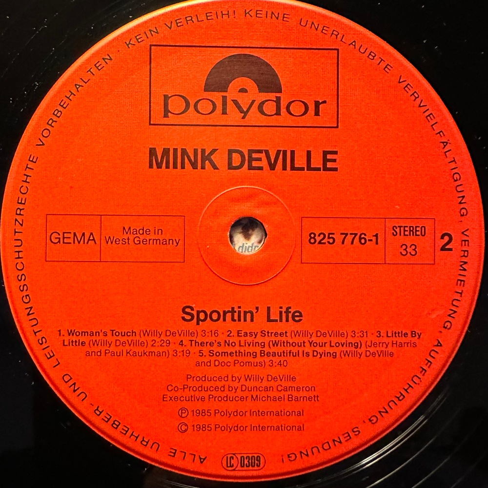 Mink DeVille ‎– Sportin' Life (Германия 1985г.)