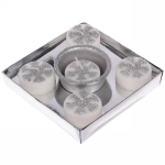 Набор свечей «Сказочные снежинки» 11,5х11,5х3 см, серебро