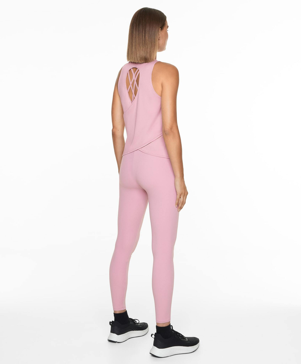 Oysho Футболка комфортлюкс с перекрестной спиной, розовый