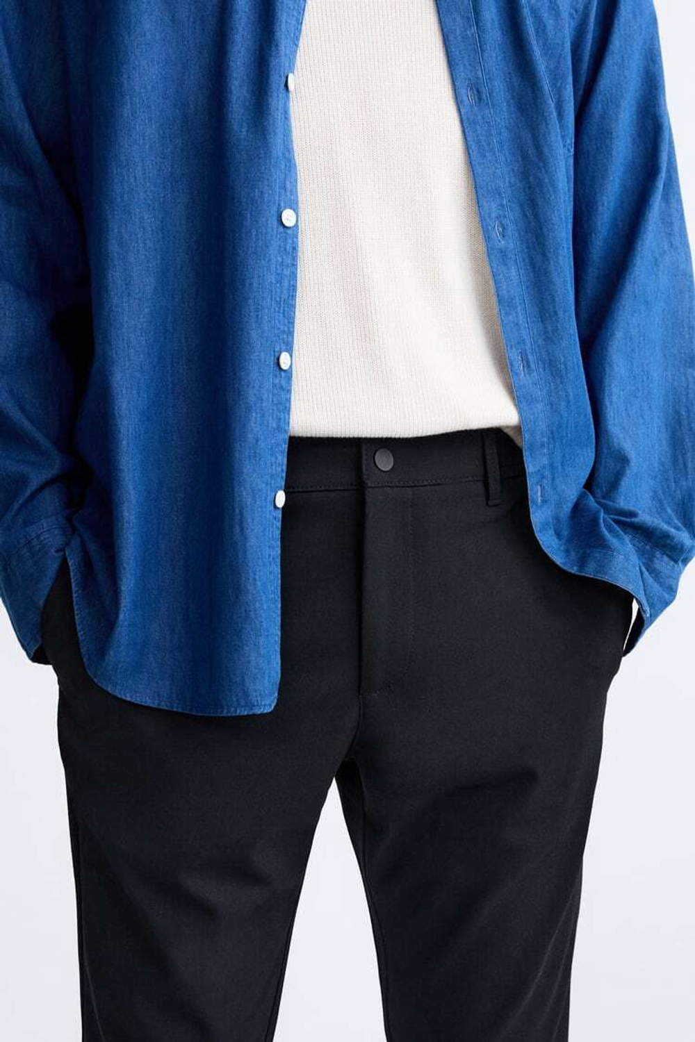 ZARA БРЮКИ SLIM FIT COMFORT, МОРСКОЙ СИНИЙ