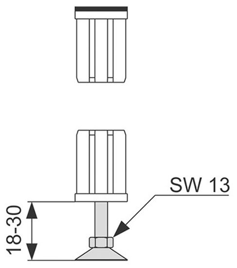 Ножка с торцевым элементом TECE TECEprofil арт. 9140000