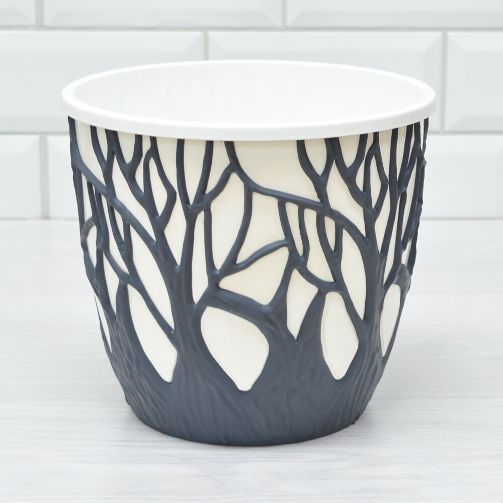 Кашпо Форест 3,5л, антрацит/белый