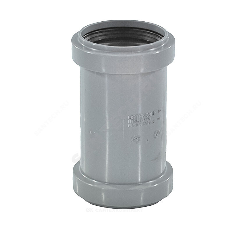 Муфта PP-H двухраструбная серая HT HTMM Дн 40 б/нап в/к Ostendorf 111510