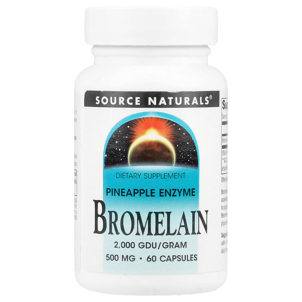 Source Naturals, Бромелаин, 500 мг, 60 капсул