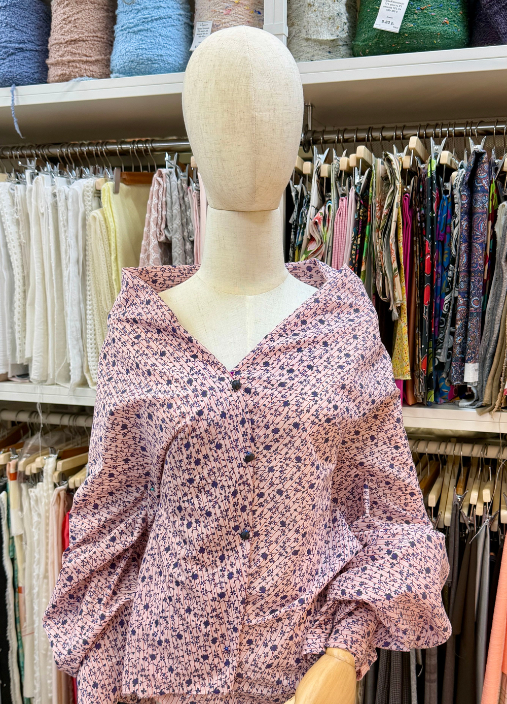 Ткань хлопок/шелк 100%-хлопок (Италия) ш-150см 1 м