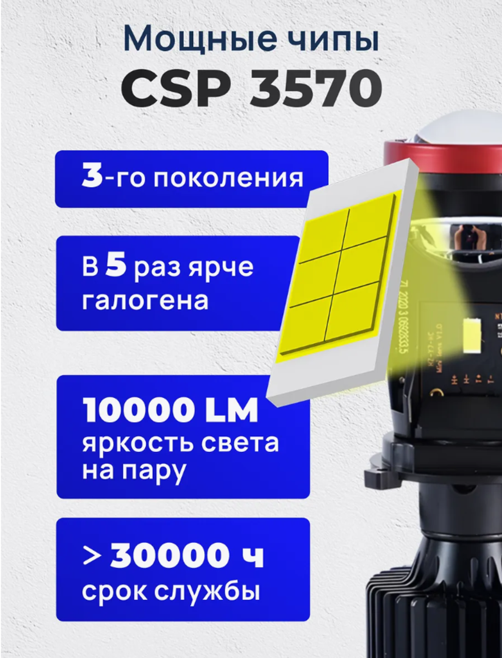 Светодиодные автомобильные H4 BI LED лампы Н4 билед